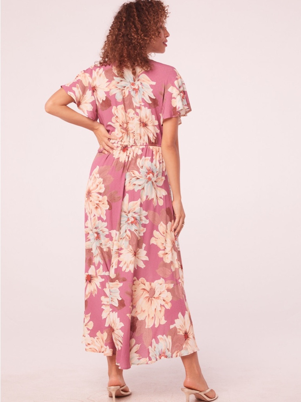 Blossom Wrap Maxi Dress in Dusty Rose - Picture 4 of 8